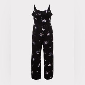 Torrid women’s black Floral Wide Leg Jumpsuit plus size 1s